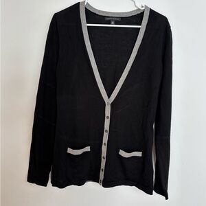 Banana Republic Women's Black Cardigan with Gray Accents